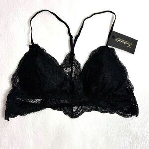 Fredericks of Hollywood Bra Bralette Lace Black Razorback Size S New